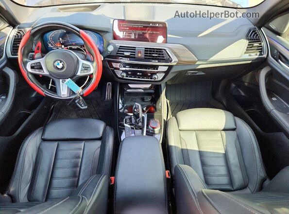 5UXTY5C01M9G50151 2021 BMW X3 Blue Widok deski rozdzielczej