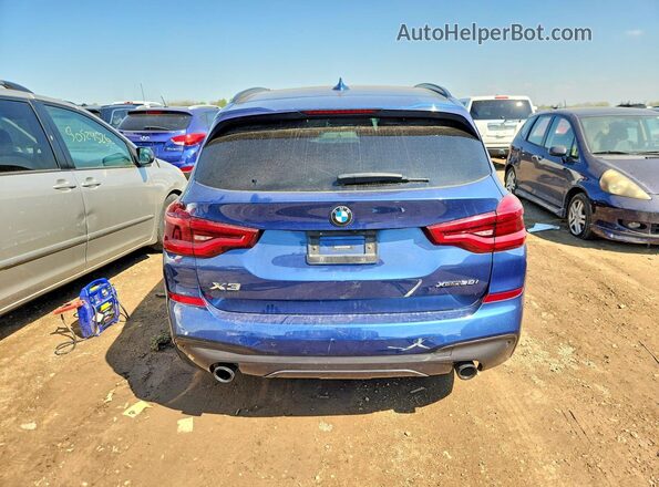 5UXTY5C01M9G50151 2021 BMW X3 Blue Widok z tyłu