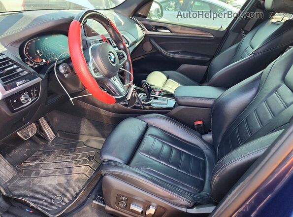 5UXTY5C01M9G50151 2021 BMW X3 Blue Widok wnętrza z przodu
