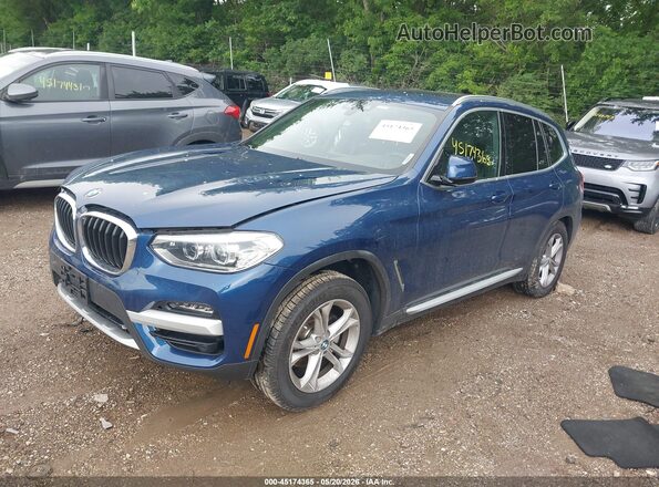5UXTY5C02M9E07061 2021 BMW X3 Blue Vista tres cuartos delantera izquierda