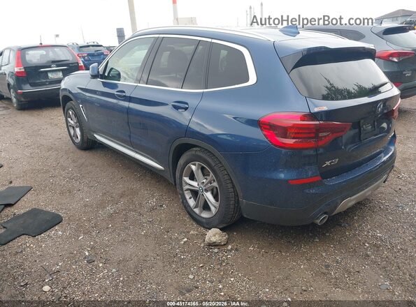 5UXTY5C02M9E07061 2021 BMW X3 Blue Trasero izquierdo