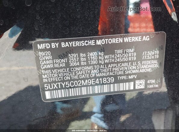 5UXTY5C02M9E41839 2021 BMW X3 Black 