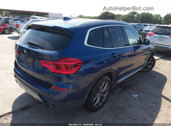 5UXTY5C05LLT34475 2020 BMW X3 Blue Rear right