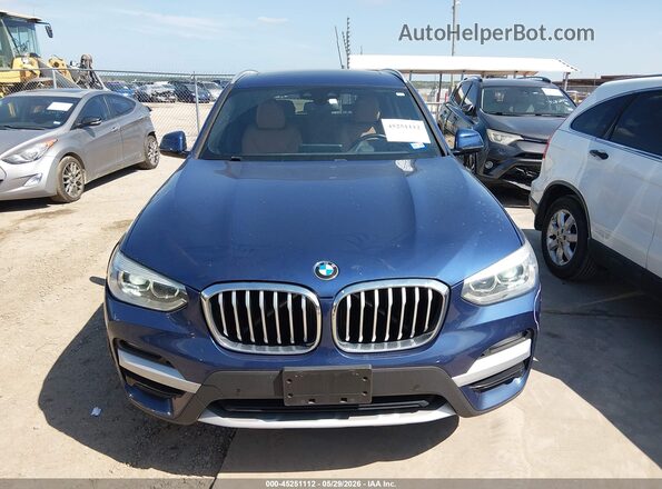 5UXTY5C05LLT34475 2020 BMW X3 Blue Instrument cluster view