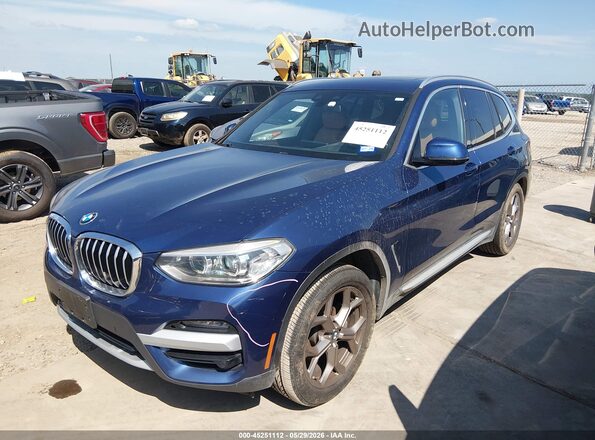 5UXTY5C05LLT34475 2020 BMW X3 Blue Front left