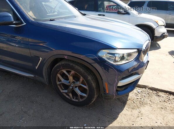 5UXTY5C05LLT34475 2020 BMW X3 Blue Front view
