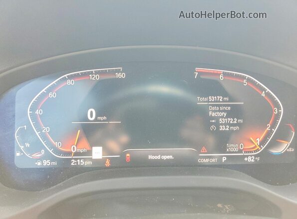 5UXTY5C07M9G01245 2021 BMW X3 White Widok zestawu wskaźników