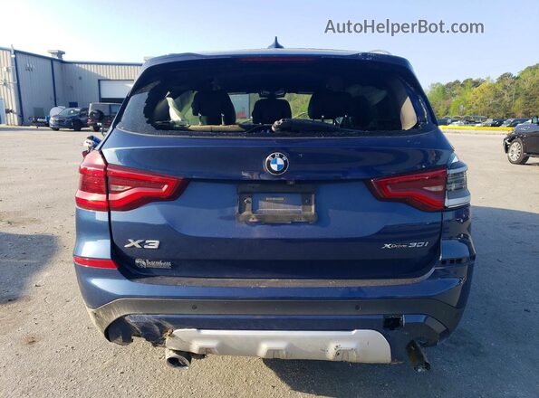 5UXTY5C09L9C29003 2020 BMW X3 Blue უკანა ხედი