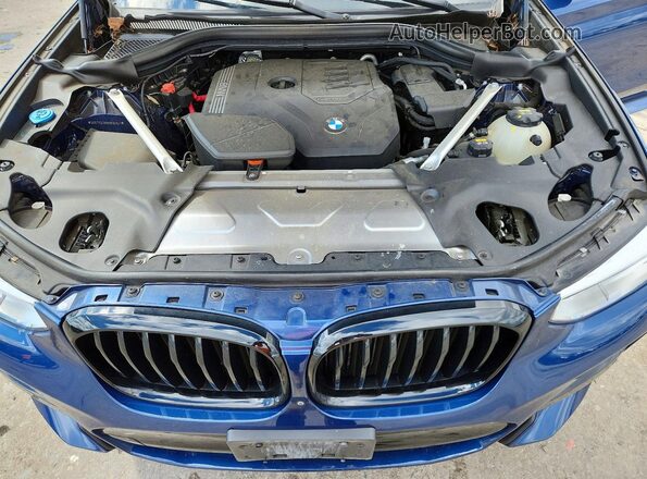 5UXTY5C09M9E84641 2021 BMW X3 Blue ძრავის განყოფილების ხედი