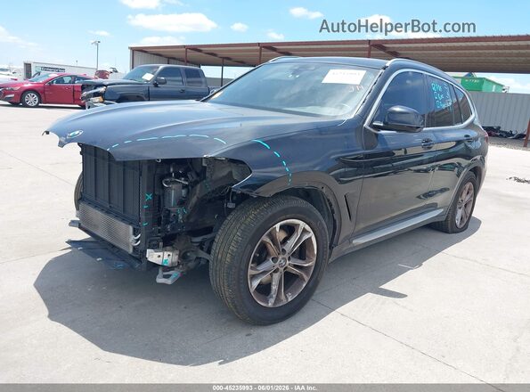 5UXTY5C0XM9F84649 2021 BMW X3 Black Передня ліва чверть