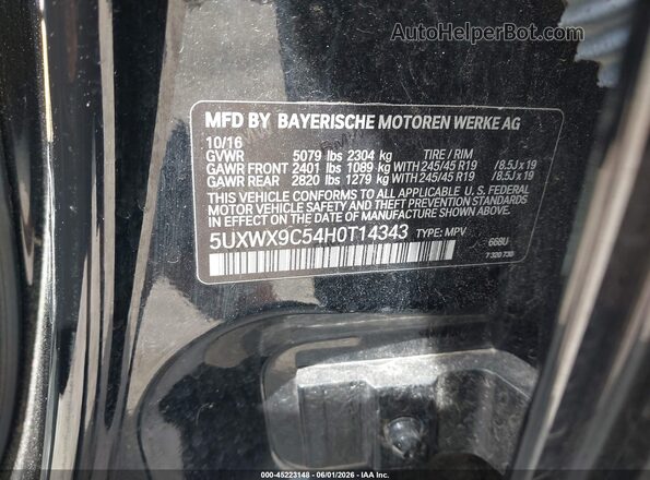 5UXWX9C54H0T14343 2017 BMW X3 Черный Вид подкапотного пространства