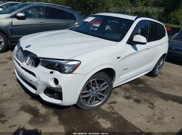 5UXWX9C55H0D99079 2017 BMW X3 White Առջևի ձախ երեք քառորդ տեսարան