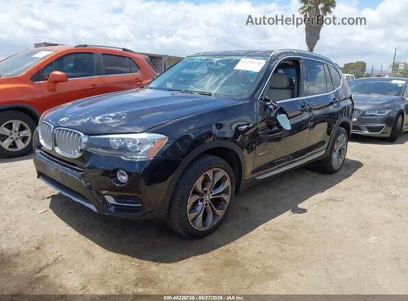 5UXWZ7C30H0V87602 2017 BMW X3 Black Առջևի ձախ երեք քառորդ տեսարան