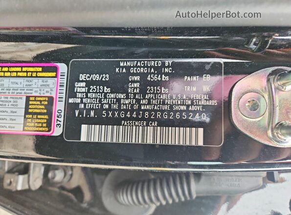 5XXG44J82RG265240 2024 KIA K5 Black 