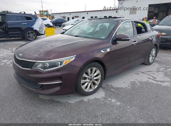 5XXGU4L39GG072291 2016 KIA OPTIMA Maroon Front left