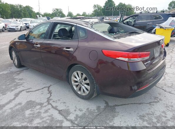 5XXGU4L39GG072291 2016 KIA OPTIMA Maroon Rear left