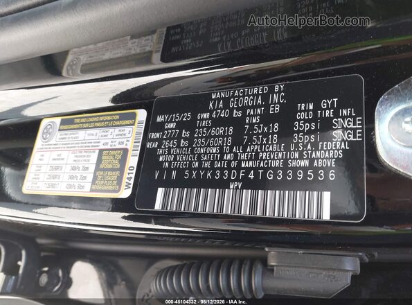 5XYK33DF4TG339536 2026 KIA SPORTAGE Black 