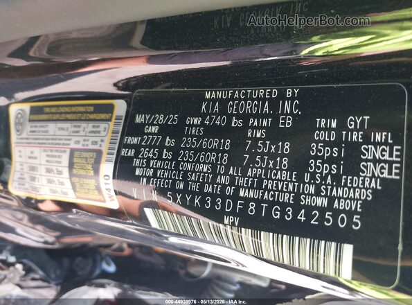 5XYK33DF8TG342505 2026 KIA SPORTAGE Black Widok komory silnika