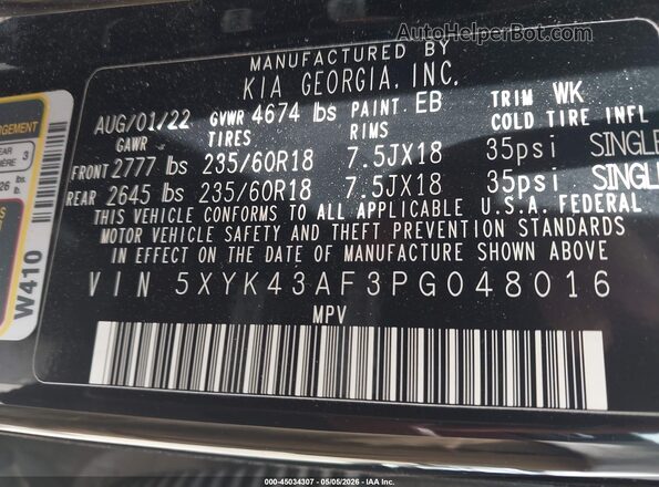 5XYK43AF3PG048016 2023 KIA SPORTAGE Gray Вид підкапотного простору
