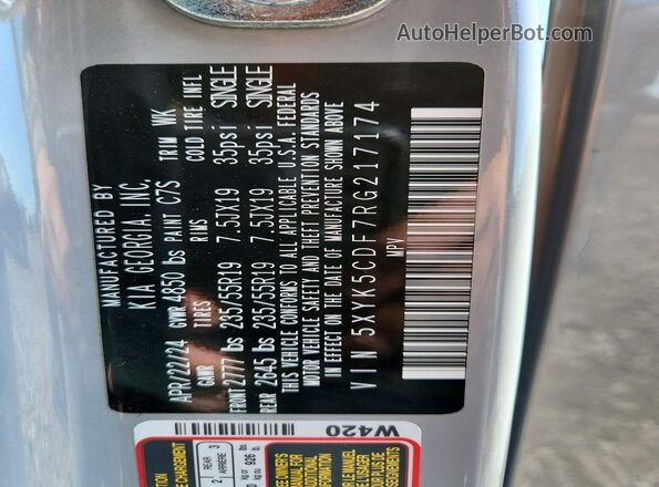 5XYK5CDF7RG217174 2024 KIA SPORTAGE Gray 