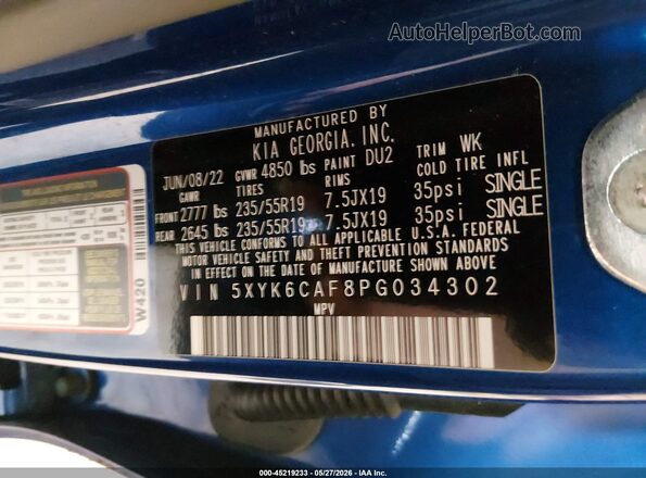 5XYK6CAF8PG034302 2023 KIA SPORTAGE Blue Widok komory silnika