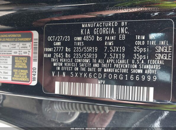 5XYK6CDF0RG166999 2024 KIA SPORTAGE Black ძრავის განყოფილების ხედი