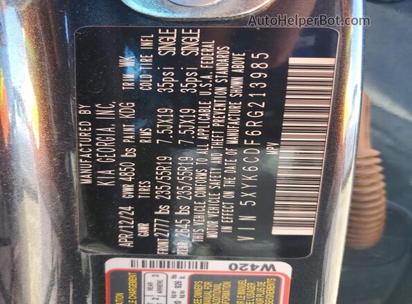 5XYK6CDF6RG213985 2024 KIA SPORTAGE Charcoal 