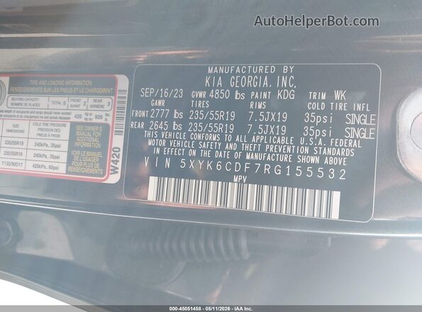 5XYK6CDF7RG155532 2024 KIA SPORTAGE Черный Вид подкапотного пространства