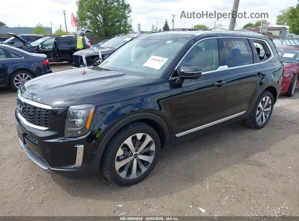 5XYP34HC8NG316730 2022 KIA TELLURIDE Black წინა მარცხენა ხედი სამი მეოთხედიდან
