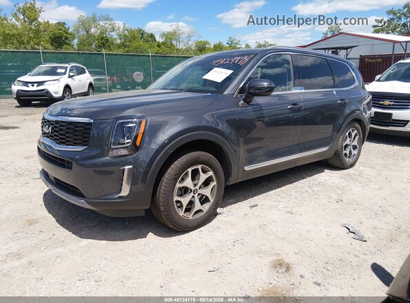 5XYP3DHC2NG297477 2022 KIA TELLURIDE Pewter წინა მარცხენა ხედი სამი მეოთხედიდან