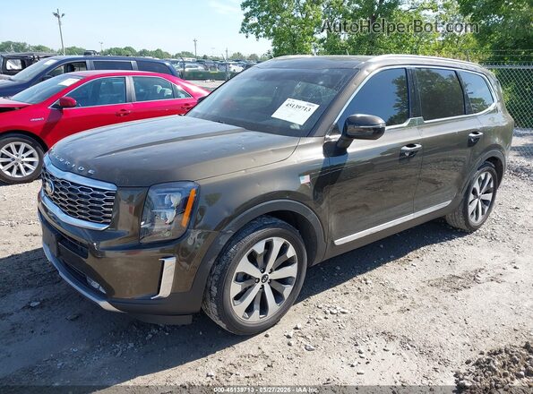 5XYP3DHC4MG113333 2021 KIA TELLURIDE Brown წინა მარცხენა ხედი სამი მეოთხედიდან