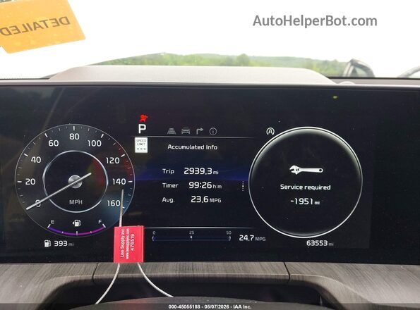 5XYP54GC9RG535164 2024 KIA TELLURIDE White Вид задніх сидінь