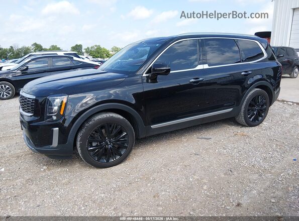 5XYP54HC1MG134067 2021 KIA TELLURIDE Black Առջևի ձախ երեք քառորդ տեսարան