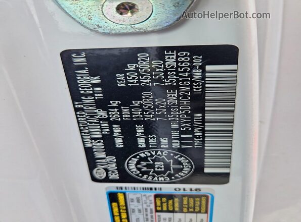 5XYP5DHC2MG145689 2021 KIA TELLURIDE White 