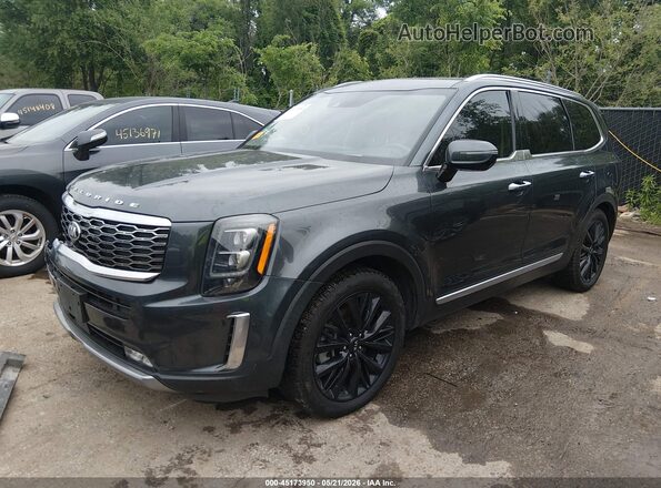 5XYP5DHC6MG128233 2021 KIA TELLURIDE Gray Առջևի ձախ երեք քառորդ տեսարան