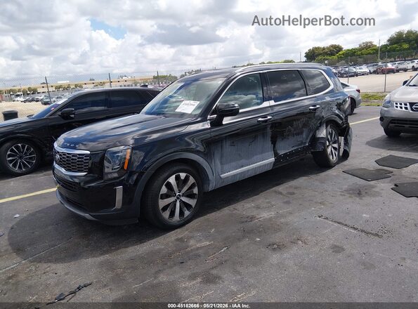 5XYP64HC6MG142646 2021 KIA TELLURIDE Черный Передняя левая четверть