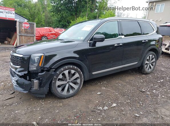 5XYP6DHC9MG110077 2021 KIA TELLURIDE Black Առջևի ձախ երեք քառորդ տեսարան