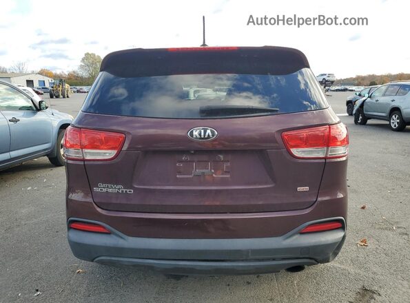 5XYPG4A39GG120944 2016 KIA SORENTO Maroon Հետևի տեսք