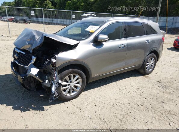 5XYPGDA39GG044142 2016 KIA SORENTO Gray Առջևի ձախ երեք քառորդ տեսարան