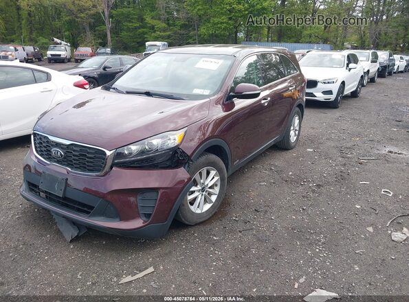 5XYPGDA3XKG460368 2019 KIA SORENTO Maroon Przód lewy