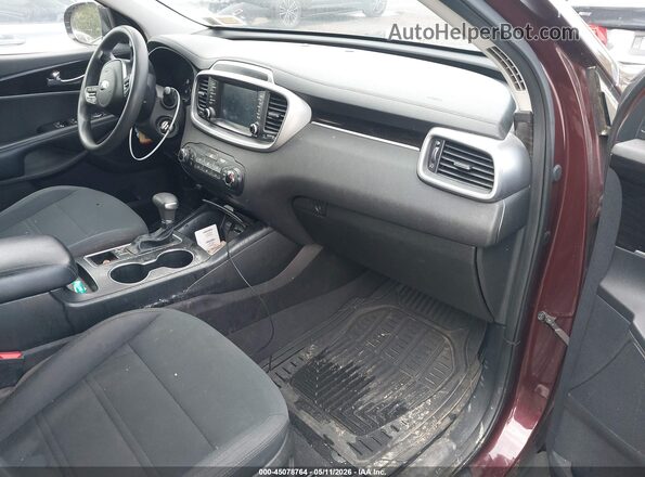 5XYPGDA3XKG460368 2019 KIA SORENTO Maroon Widok wnętrza z przodu