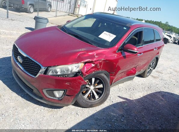 5XYPH4A54GG182363 2016 KIA SORENTO Red Передня ліва чверть