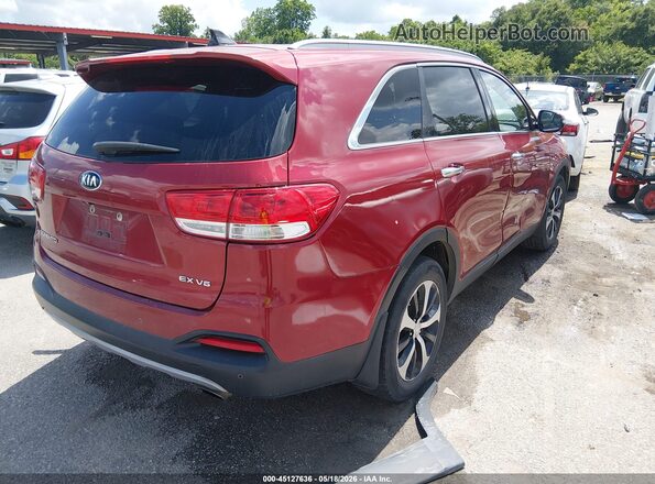 5XYPH4A55HG230471 2017 KIA SORENTO Красный Задняя правая четверть