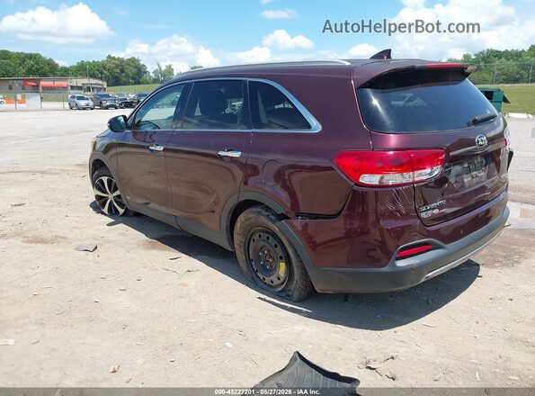 5XYPHDA13HG231714 2017 KIA SORENTO Темно-бордовый Задняя левая четверть