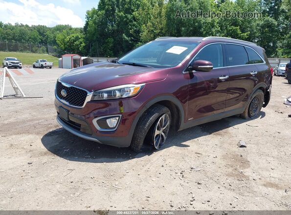 5XYPHDA13HG231714 2017 KIA SORENTO Темно-бордовый Передняя левая четверть