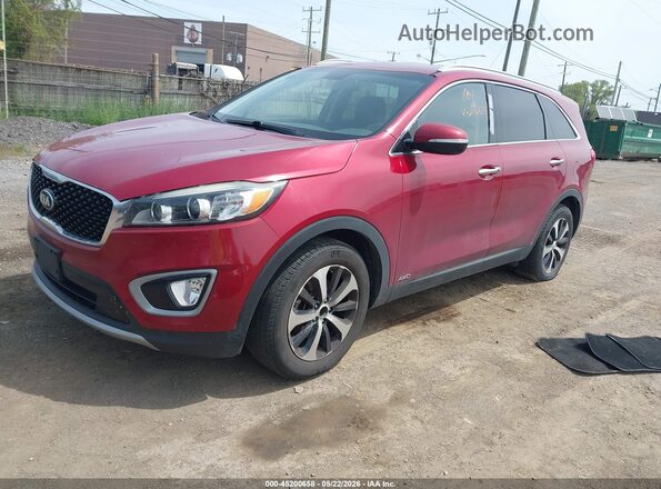 5XYPHDA14HG274670 2017 KIA SORENTO Red წინა მარცხენა ხედი სამი მეოთხედიდან