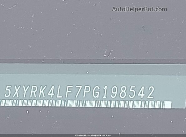 5XYRK4LF7PG198542 2023 KIA SORENTO White 