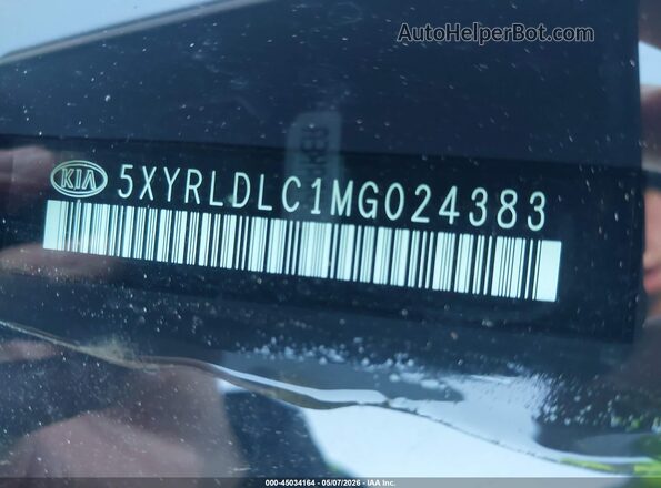 5XYRLDLC1MG024383 2021 KIA SORENTO Black Widok komory silnika