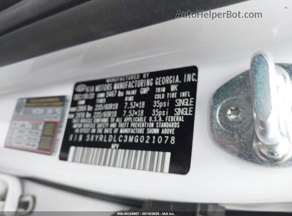 5XYRLDLC3MG021078 2021 KIA SORENTO White Вид підкапотного простору
