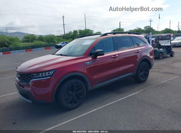5XYRLDLC4NG140937 2022 KIA SORENTO Red წინა მარცხენა ხედი სამი მეოთხედიდან